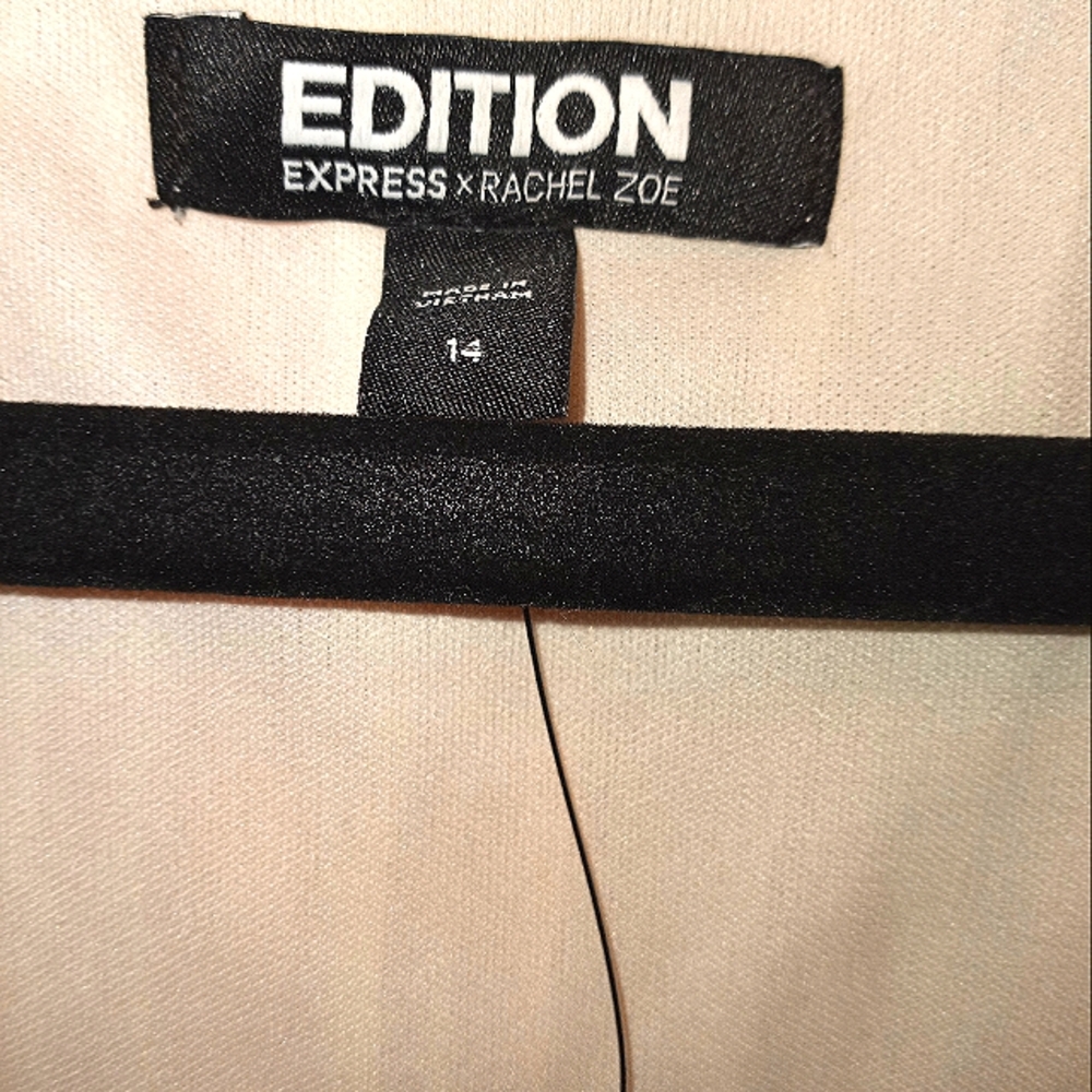 EXPRESS Cream Colored Textured Deep V Gorgeous Goddess Dress! SIZE 14. - Picture 6 of 7